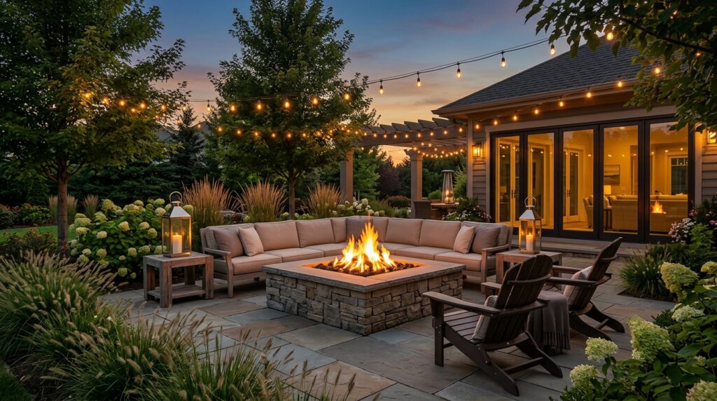 Modern fire pit patio ideas