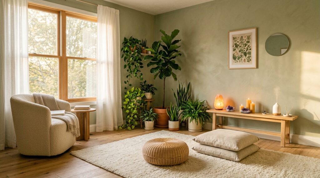 spare bedroom converted into wellness room calming decor ideas 2026