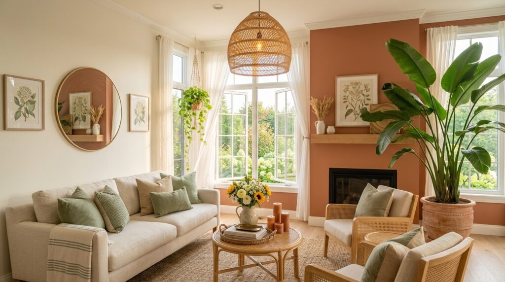 summer home decor ideas 2026 terracotta living room plants