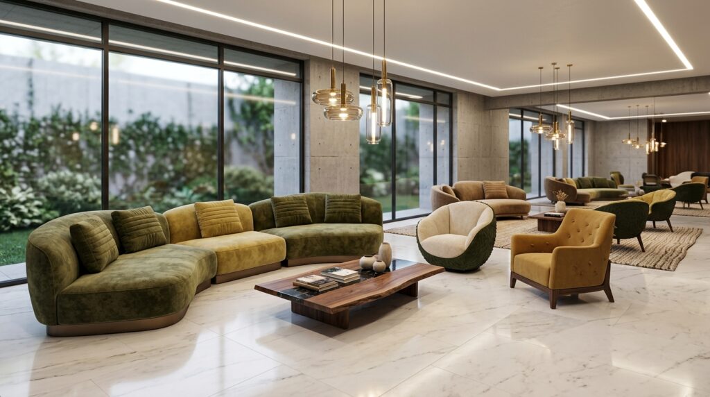 Modern Durian armchair with realistic fruit-inspired design and premium upholstery.