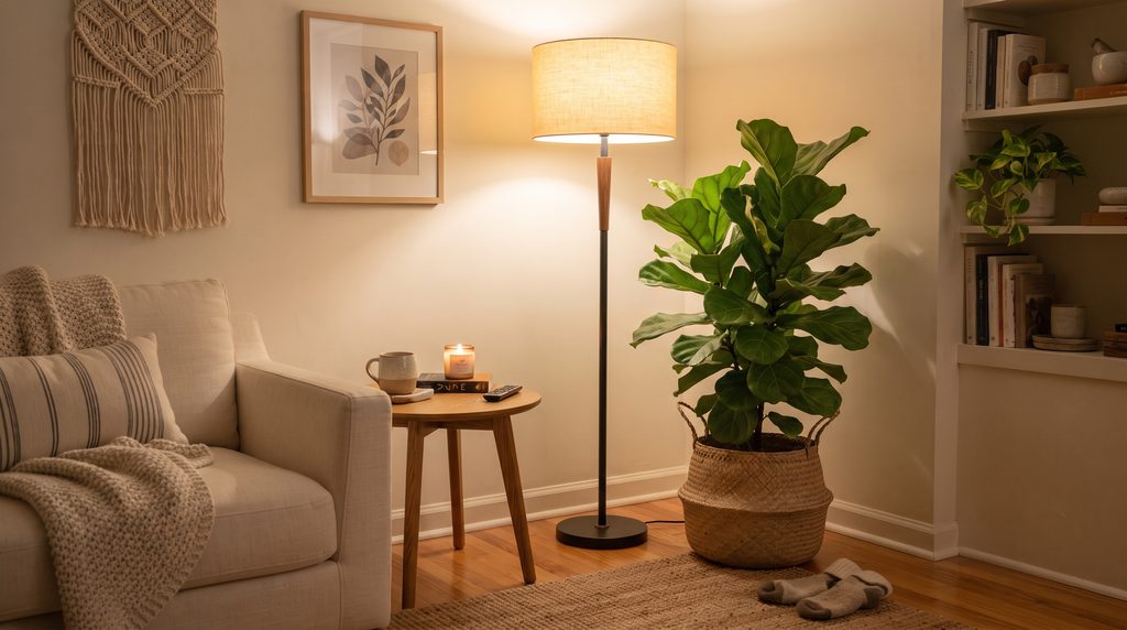 affordable plant and lighting decor ideas